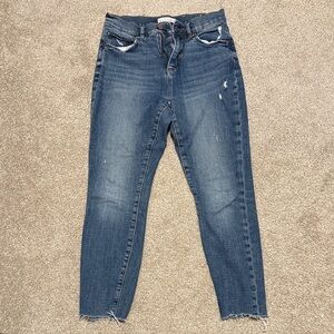 LOFT Distressed Blue Ankle Jeans